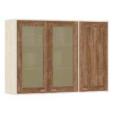 Armário Aéreo De Cozinha 120cm 1 Porta 2 Portas C/Vidro