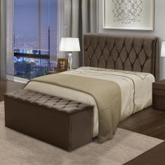 Cabeceira C/calçadeira Baú Istambul Cama Box Casal Chocolate Chocolate