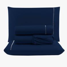 Jogo Lençol Peletizado 400 Fios Queen 4 Peças Barato Casa - Casa Show 