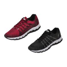 Tênis Masculino Kit 2 Pares Mega leve Conforto academia, Bordô, Ptprat