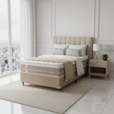 Cama Box + Colchão Castor Com Massageador Solteiro Niponpedic One Face