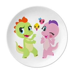 Prato decorativo de porcelana Salver Dinosaur Kingdom Love You