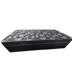 Cama Box Baú Solteiro Conjugado, (com colchão acoplado) em Suede Preto
