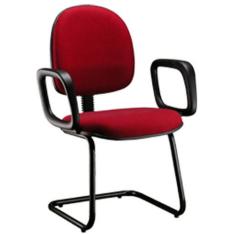Cadeira Executiva Base Fixa em S  Linha Office Vermelho - Design Offic