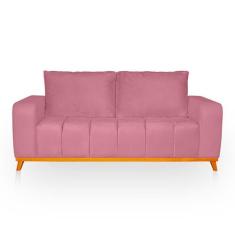 Sofá 3 Lugares Memphis Ultra Conforto em Madeira Maciça e Suede - LH D