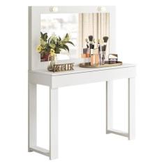 Escrivaninha Penteadeira Camarim Real Branco Fosco - Mobler, Branco Fo