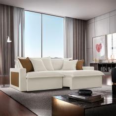 Sofá Dallas Linho Dois Módulos De 90cm B15 Meu Sofá Online A302 Linho Branco