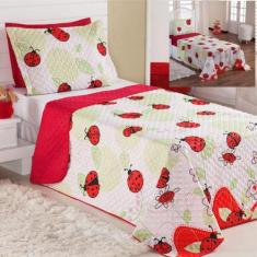 Kit Coordenado Cobre Leito Lençol Solteiro Alegria Vermelho - Casa Sho