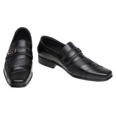 Sapato Social Masculino Elástico Couro Conforto Elegante