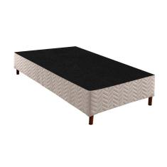 Cama Box Base Solteiro Sommier Rústico Bordado White (88x188x20) - Paropas