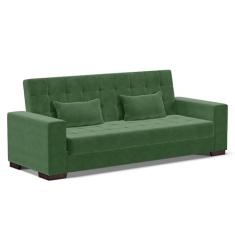 Sofá Cama Decorativo 210cm Beesley Suede Verde G19 - Gran Belo
