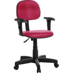 Cadeira De Escritório Secretaria Com Braço Rv Rosa - Goldflex