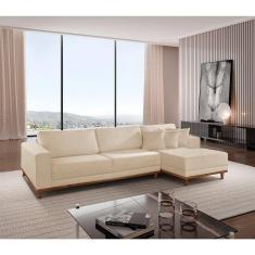 Sofá Cronos 03 Metros Chaise Lado Direito Meu Sofá Online A294 Linho Creme