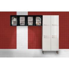 Cozinha Completa Bertolini Evidence 3 Peças Branco/Preto