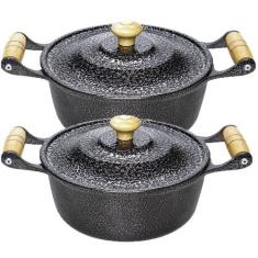 Jogo 2 Panelas Caçarolas Aluminio Craqueado n 28 - okayshop