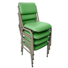 Kit com 4 Cadeiras para Auditórios Linha Hotel Smart Verde