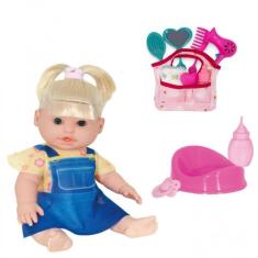 Boneca Bebê Infantil Andressa Faz Xixi Com Bolsa Maternidade - Milk Br