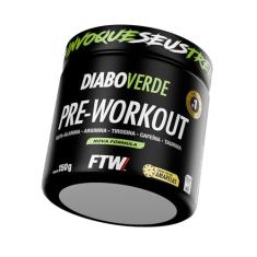 FTW Pré-Treino Diabo Verde em Pó com Cafeína, Aminoácidos Beta‑Alanina e Arginina para Treinos e Atividades Físicas - Pote 150g (Sabor: Frutas Amarelas)
