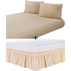 Kit Saia Box Mais Jogo Lençol King Size 4 Peças Promoção - Girassol Co