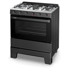 Fogão a Gás Mesa Inox e Forno 84L Limpa Fácil Esmaltec IDEAL POP Preto