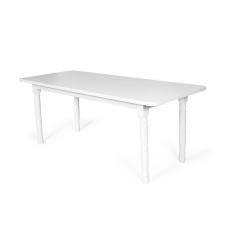 Mesa Retangular 8 Lugares De Madeira 200x80cm Itália Branca