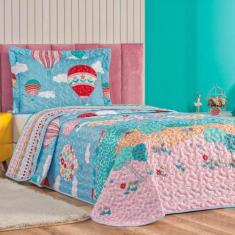 Kit Cobre Leito Solteiro E Lençol 5 Peças Balãozinho - Top Chick