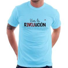 Camiseta Viva la Revolución - Foca na Moda, Azul bebê, M