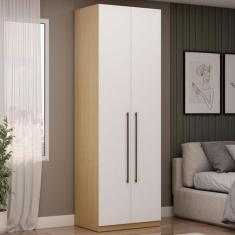 Guarda-Roupa Solteiro Infinity 2 Portas 2 Prateleiras Savana/Branco - 