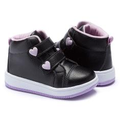 Tênis Cano Alto Infantil Menina Calce Fácil Coração Pequito-Feminino