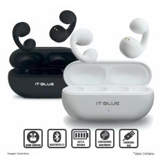 Fone De Ouvido Bluetooth TWS Condução Óssea S/ Fio Case Recarregável Anatômico Confortável Esportivo Não Cai
