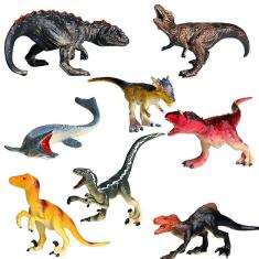 8pcs Behemoth Dinosaur Modelo Decoração Toy Kid Simulação Dinosaur Toy