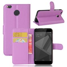 Manyip Capa Xiaomi Redmi 4X de couro PU com suporte carteira flip para Xiaomi Redmi 4X, capa de proteção de telefone estilo empresarial, capa com [compartimentos para dinheiro e cartão]