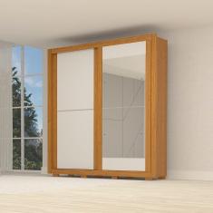 Guarda-roupa Casal 2 Portas de Correr com Espelhos 100% Mdf Antúrio Espresso Móveis Cinamomo/Off White