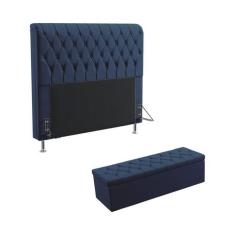 Kit Cabeceira Bellatrix 195 Para Cama King e Calçadeira Sagitarius Sue