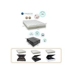 Conjunto Cama Box Baú Casal King + Colchão Sankonfort Strong 193x203x7