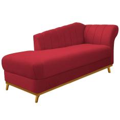 Recamier Vanessa 140cm Esquerdo Suede Vermelho Doce Sonho