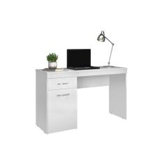 Mesa Escrivaninha Casal Vitória Com 1 Porta E 1 Gaveta - Branco - Demóbile