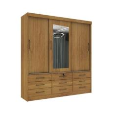 Guarda Roupa Chicago 3 Portas 9 Gavetas Com Espelho Tcil - Tcil Móveis