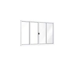 Janela de Correr Alumínio 4 Folhas Riobras 100cm x 150cm Branco