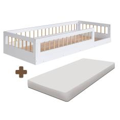 Cama Infantil Montessoriana Solteiro Com Colchão Branco