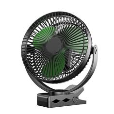 Ventilador de encaixe, ventilador portátil recarregável, ventilador de mesa pequeno de 20 cm - Ventilador alimentado por bateria de 10.000 mAh com 4 velocidades, rotação de 360°, ventilador pessoal