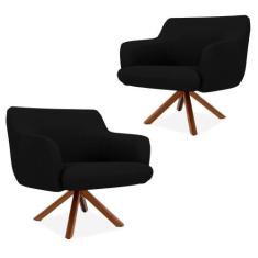 Kit 02 Poltronas Decorativas Para Sala de Estar Jade Corano C-05 - Lya