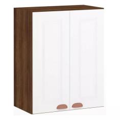 Armário para Cozinha 60 cm 2 Portas Safira Luciane Móveis, Nogueira Do