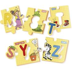 QUEBRA-CABEÇA Madeira Montando o Alfabeto 52 Peças - Brinc de Crianca