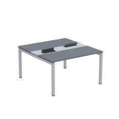 Mesa Plataforma Dupla com Pé de Aço para Coworking 130X140/2P PDC13/14/2P Grafito/Cinza