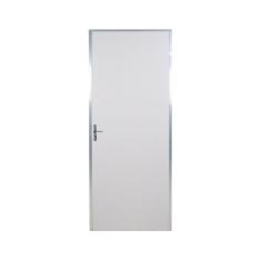 Kit Porta de Madeira Lisa 212x75cm com Batente de Aluminio 3,6cm Ecomadeiral MGM Branco