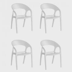 Conjunto 4 Cadeiras Glass Plus Kappesberg Branco
