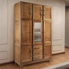 Guarda-Roupa Solteiro Paris 8 Portas 3 Gavetas  com Espelho Madeira Ma