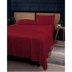Lençol Solteiro Avulso 400 Fios Micropercal - Out Casa, VERMELHO