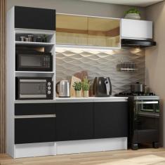 Cozinha Completa Madesa Diamante com Armário, Balcão e Tampo, Branco/P